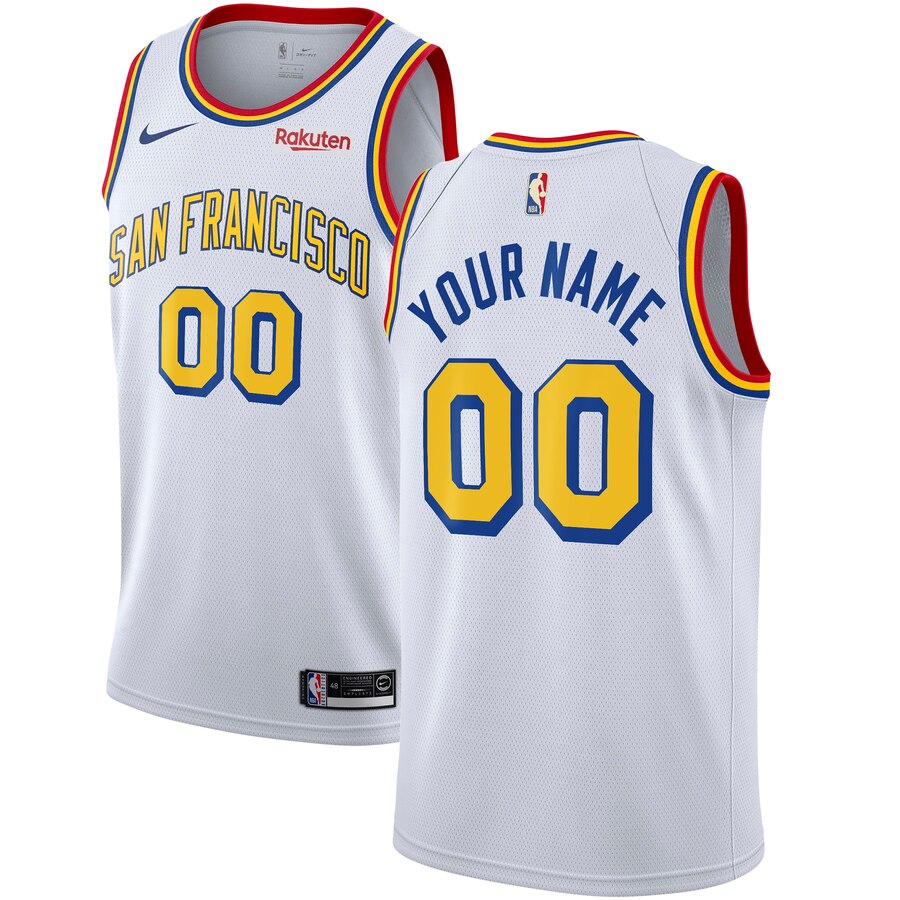 Mens Nike Golden State Warriors White Hardwood Classics Custom Swingman Jersey - San Francisco Classic Edition