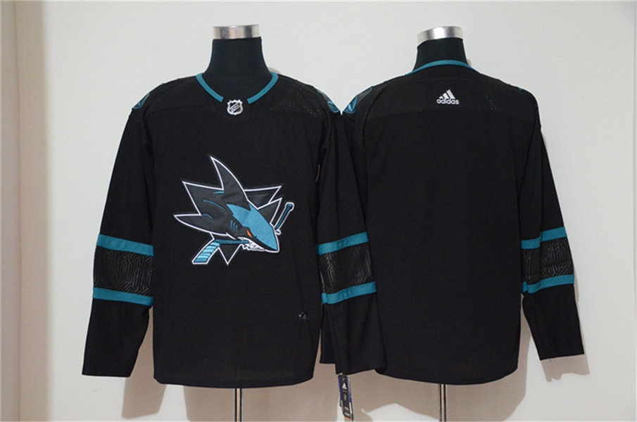 Mens San Jose Sharks Blank adidas Black Alternate Third Jersey
