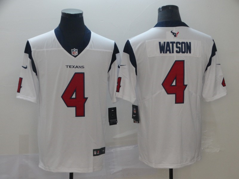 Men's Houston Texans #4 Deshaun Watson Nike White Vapor Limited Jersey