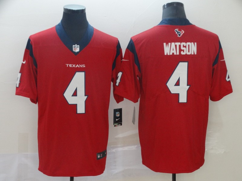 Men's Houston Texans #4 Deshaun Watson Nike Red Vapor Limited Jersey