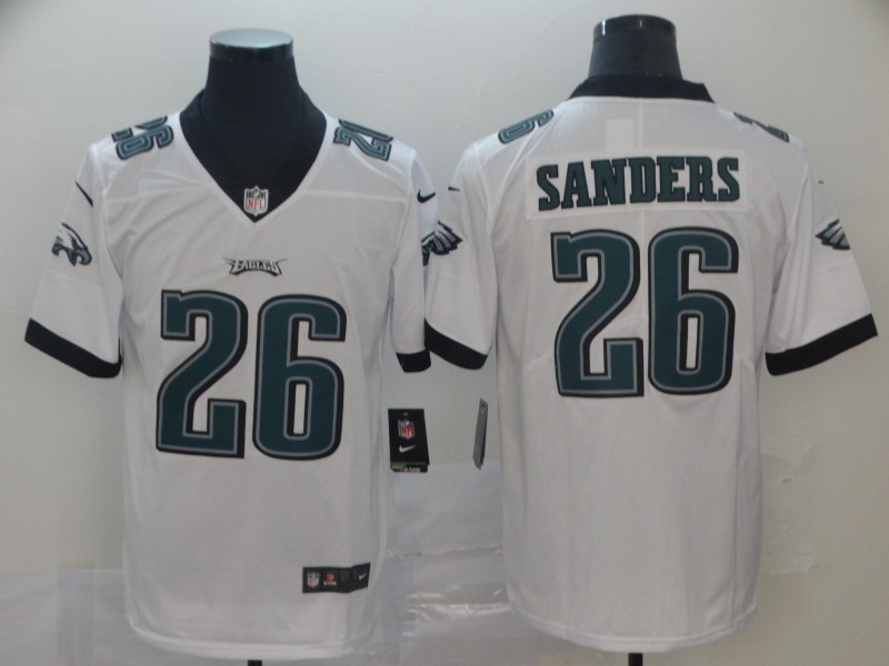 Men's Philadelphia Eagles #26 Miles Sanders Nike White NFL Vapor Limited Jersey