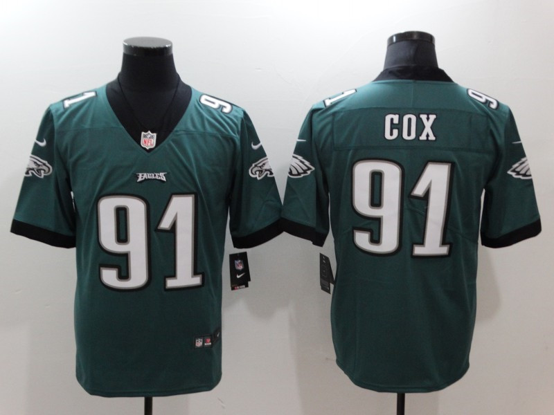 Men's Philadelphia Eagles #91 Fletcher Cox Nike Green NFL Vapor Limited Jersey 