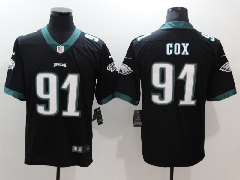 Men's Philadelphia Eagles #91 Fletcher Cox Nike Black NFL Vapor Limited Jersey 