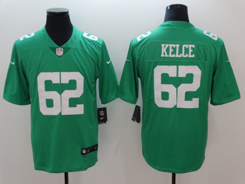 Men's Philadelphia Eagles #62 Jason Kelce Nike Kelly Green NFL Color Rush Jersey