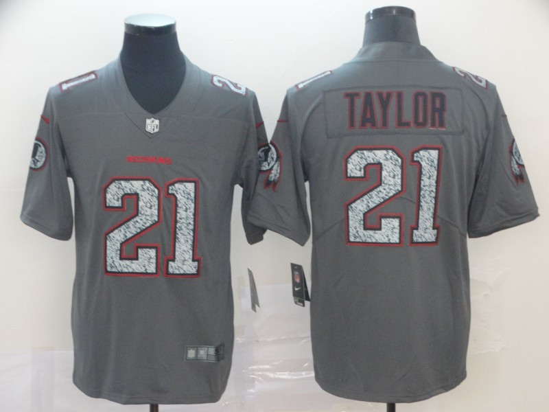 Men's Washington Redskins #21 Sean Taylor NFL Pro Line Gray Static Fashion Jersey