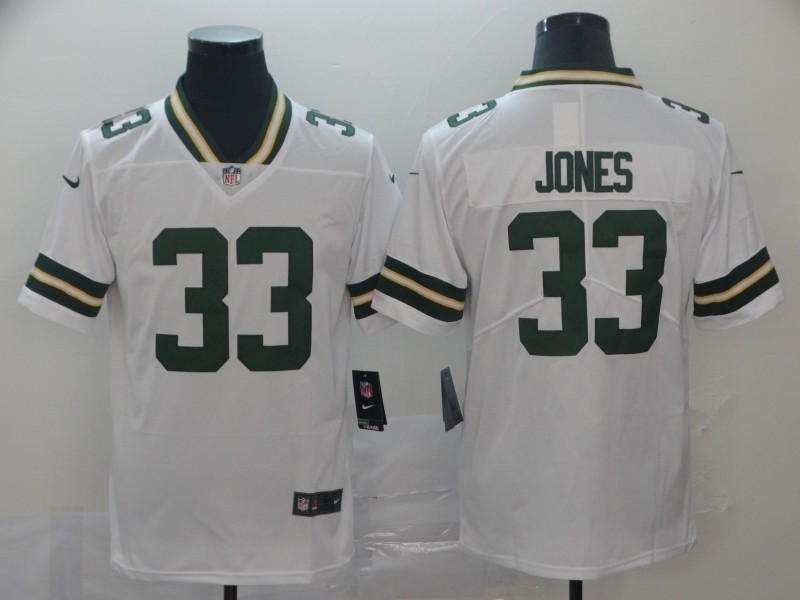 Men's Green Bay Packers #33 Aaron Jones Player Nike White Game Football Jersey