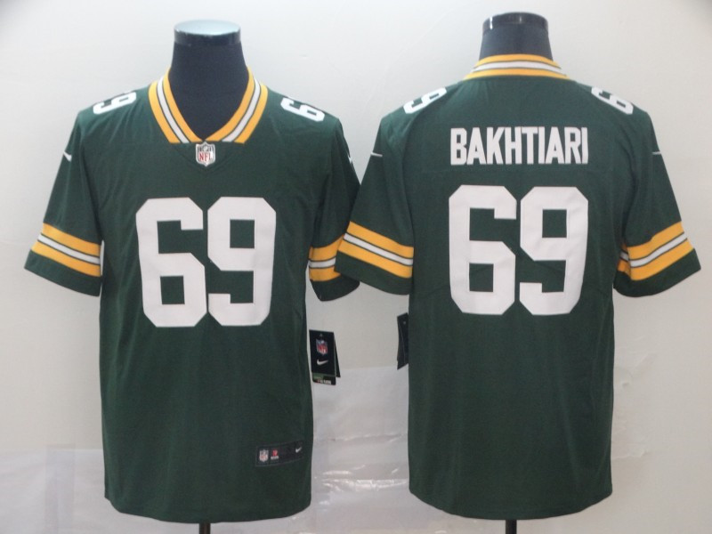 Mens Green Bay Packers #69 David Bakhtiari Nike Green Vapor Untouchable Limited Jersey