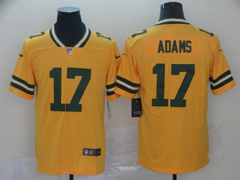 Men's Green Bay Packers #17 Davante Adams Nike Gold Inverted Game Football Jersey
