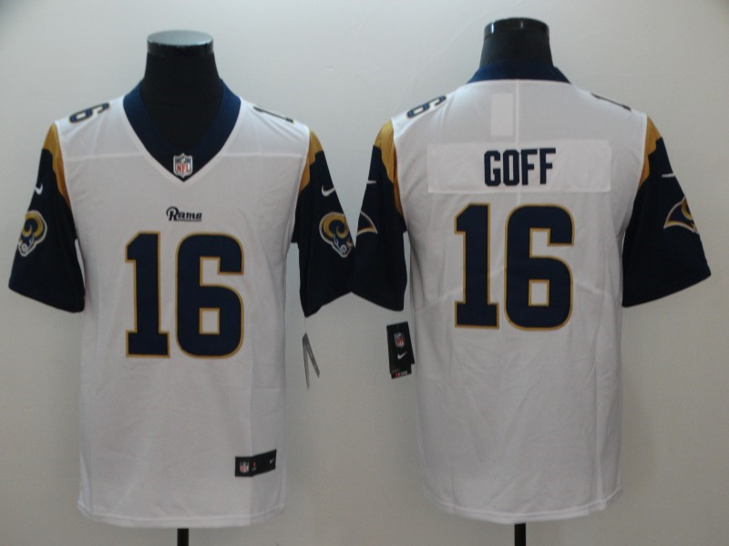 Men's Los Angeles Rams #16 Jared Goff Nike White Limited Jersey 