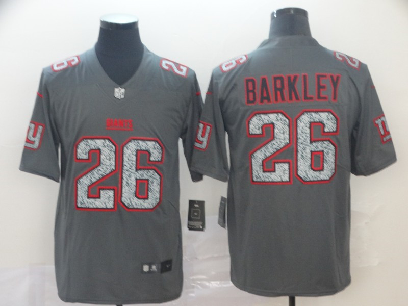 Men's New York Giants #26 Saquon Barkley NFL Pro Line Gray Static Fashion Jersey