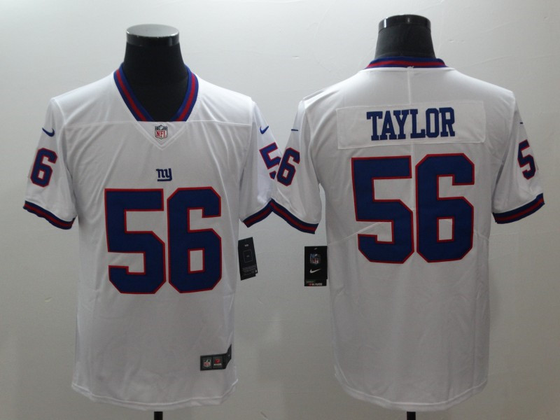 Men's New York Giants Retired Player #56 Lawrence Taylor Nike White Vapor Untouchable Color Rush Limited Player Jersey
