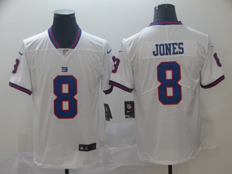 Men's New York Giants #8 Daniel Jones Nike White Vapor Untouchable Color Rush Limited Player Jersey