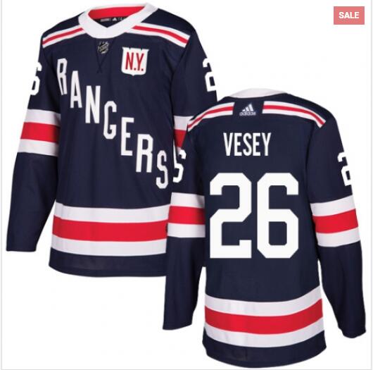 Mens New York Rangers #26 Jimmy Vesey Navy Blue Adidas 2018 Winter Classic NHL Jersey