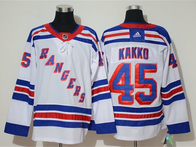 Mens New York Rangers #45 Kaapo Kakko Adidas White Away Jersey