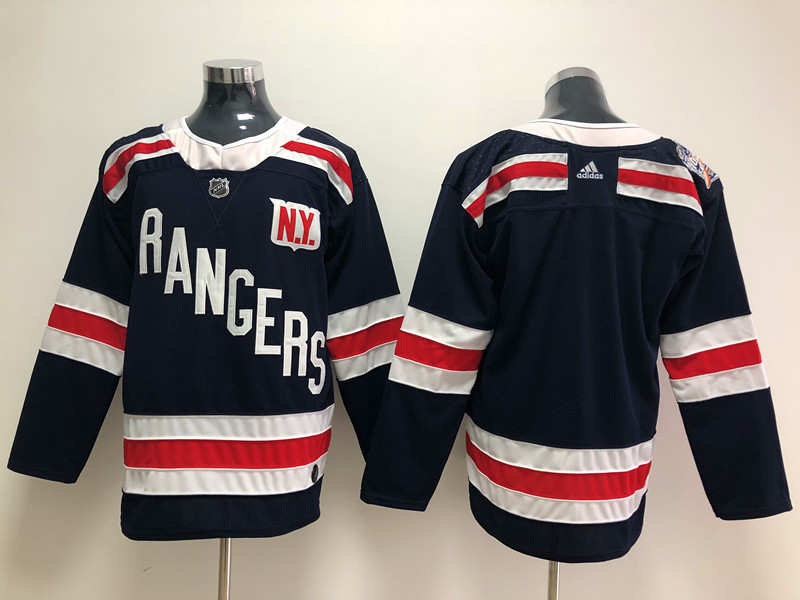 Mens New York Rangers Blank Navy Blue Adidas 2018 Winter Classic NHL Jersey