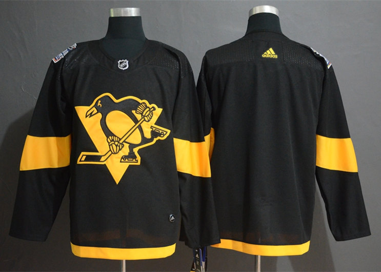 Mens Pittsburgh Penguins Blank adidas Black 2019 NHL Stadium Series Authentic Jersey
