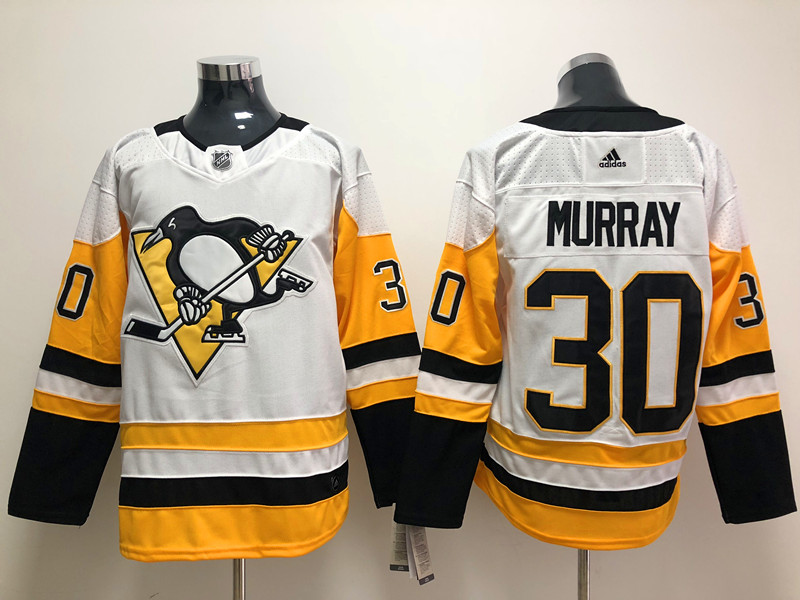 Mens Pittsburgh Penguins #30 Matt Murray adidas Away White Player Jersey