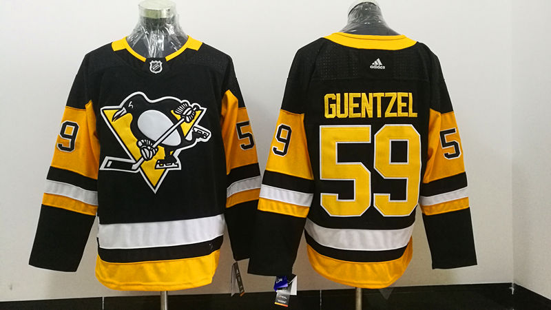 Mens Pittsburgh Penguins #59 Jake Guentzel adidas Home Black Player Jersey