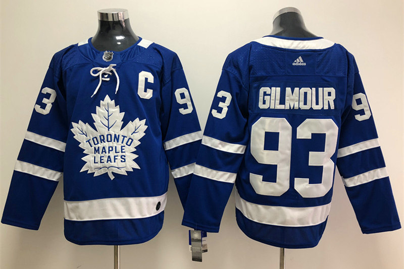 Mens Toronto Maple Leafs Retired Player #93 Doug Gilmour adidas Home Blue Player Jersey