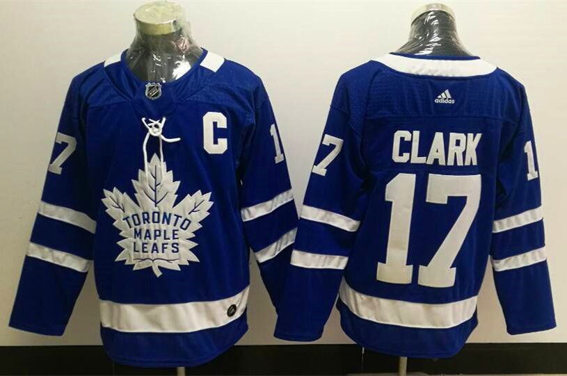 Mens Toronto Maple Leafs Retired Player #17 Wendel Clark adidas Home Blue Player Jersey