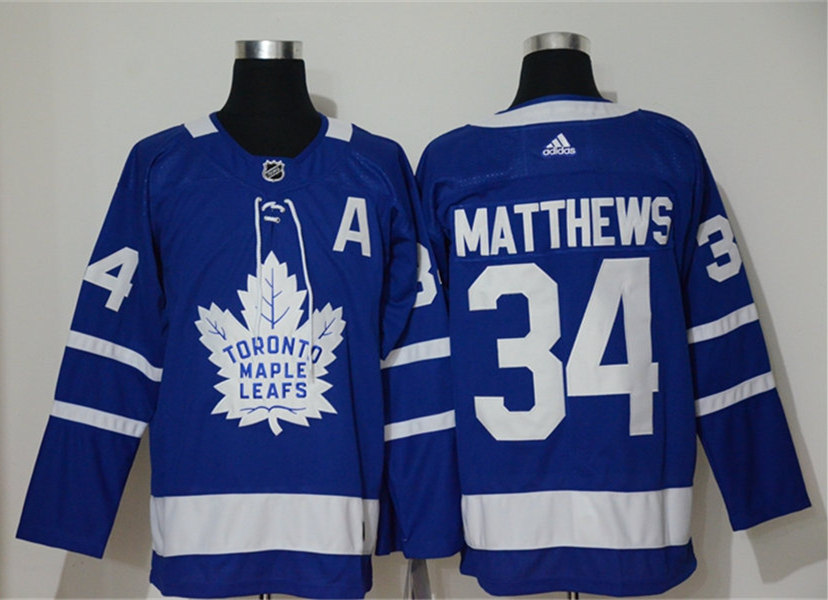 Mens Toronto Maple Leafs #34 Auston Matthews adidas Home Blue Player Jersey