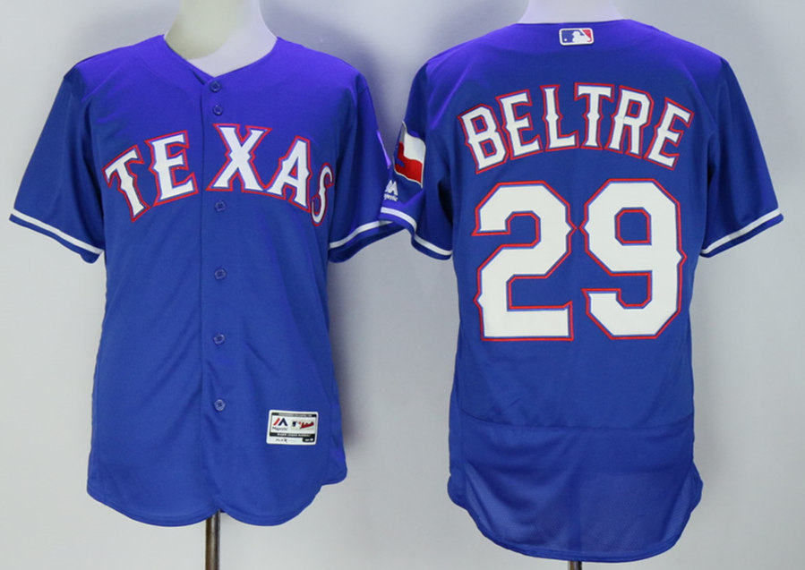 Mens Texas Rangers #29 Adrian Beltre Majestic Royal Flex Base Player Jersey