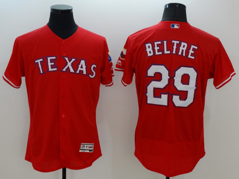 Mens Texas Rangers #29 Adrian Beltre Majestic Red Flex Base Player Jersey