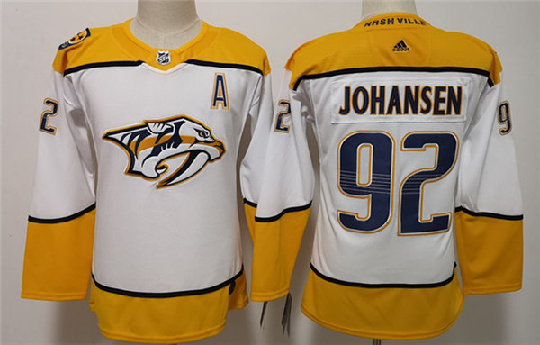 Youth Nashville Predators #92 Ryan Johansen adidas White Authentic Jersey