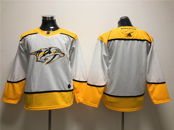 Men's Nashville Predators Blank adidas White Away Jersey 