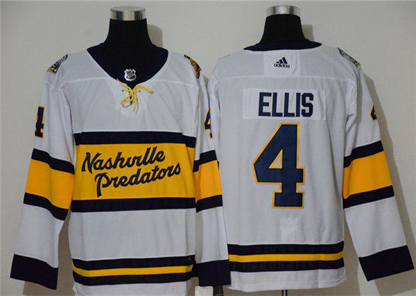 Men's Nashville Predators #4 Ryan Ellis adidas White 2019 Winter Classic Jersey
