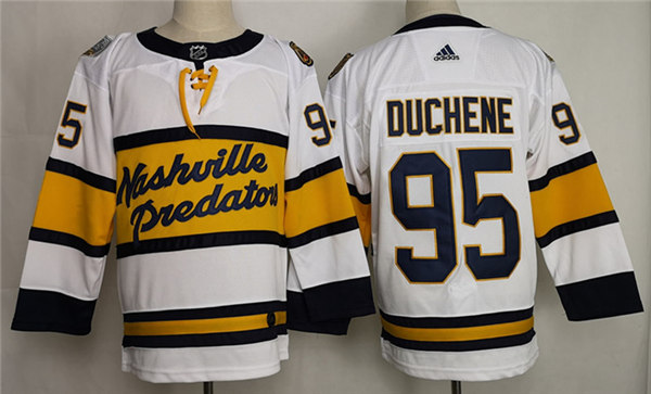 Men's Nashville Predators #95 Matt Duchene adidas White 2019-20 Winter Classic Jersey