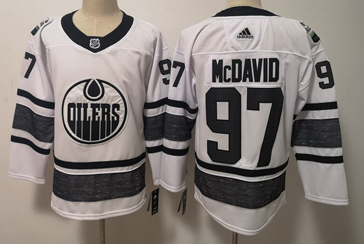 Men's Edmonton Oilers #97 Connor McDavid adidas White 2019 NHL All-Star Game Jersey