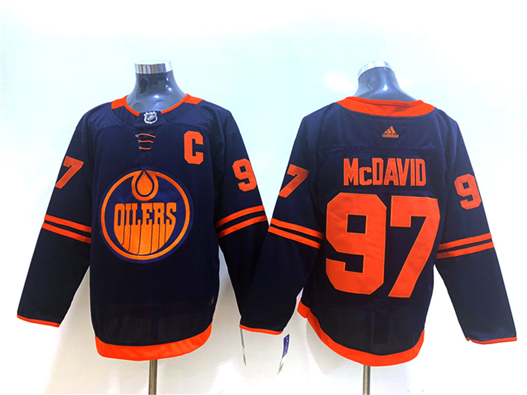 Men's Edmonton Oilers #97 Connor McDavid adidas Navy Alternate Jersey