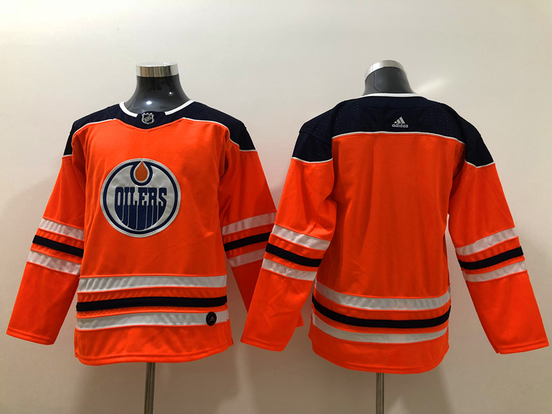 Men's Edmonton Oilers Blank adidas Home Orange Jersey