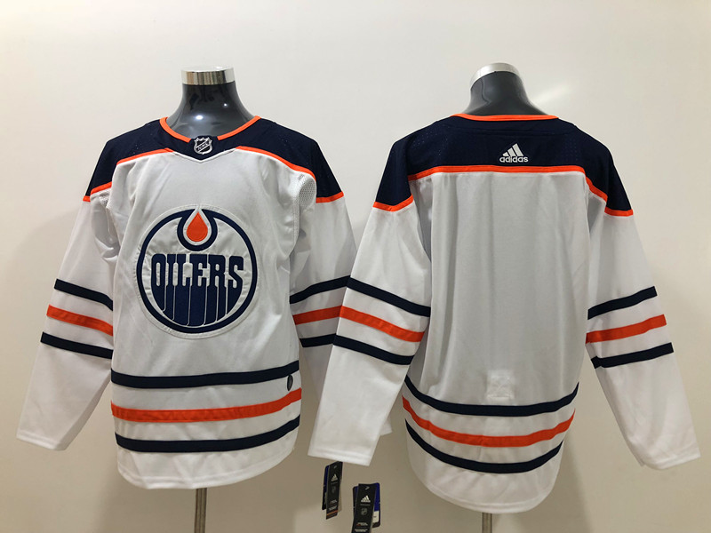 Men's Edmonton Oilers Blank adidas Away White Jersey