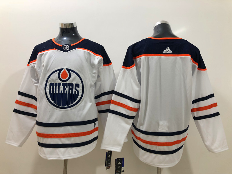Men's Edmonton Oilers Blank Fanatics Away White Jersey