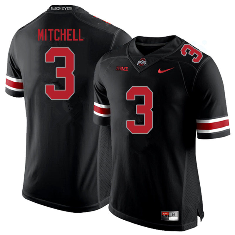 Mens Ohio State Buckeyes #3 Teradja Mitchell Nike Blackout College Football Game Jersey