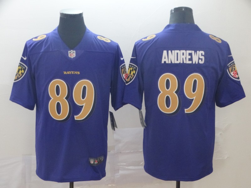 Men's Baltimore Ravens #89 Mark Andrews Nike Purple Color Rush Player Limited  Football Jersey