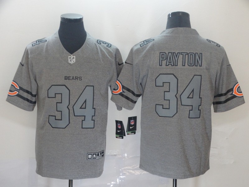 Men's Chicago Bears #34 Walter Payton Nike Silver Inverted Legend Jersey