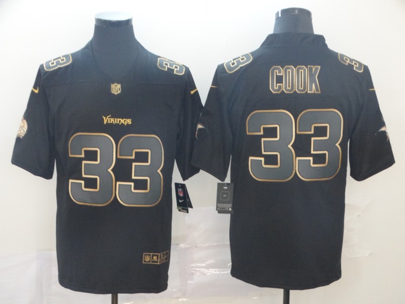 Men's Minnesota Vikings #33 Dalvin Cook NFL TEAMS Black Smoke Fashion Limited Jersey
