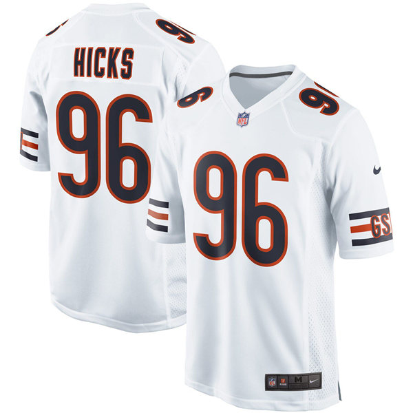 Mens Chicago Bears #96 Akiem Hicks Nike White Vapor Limited Jersey
