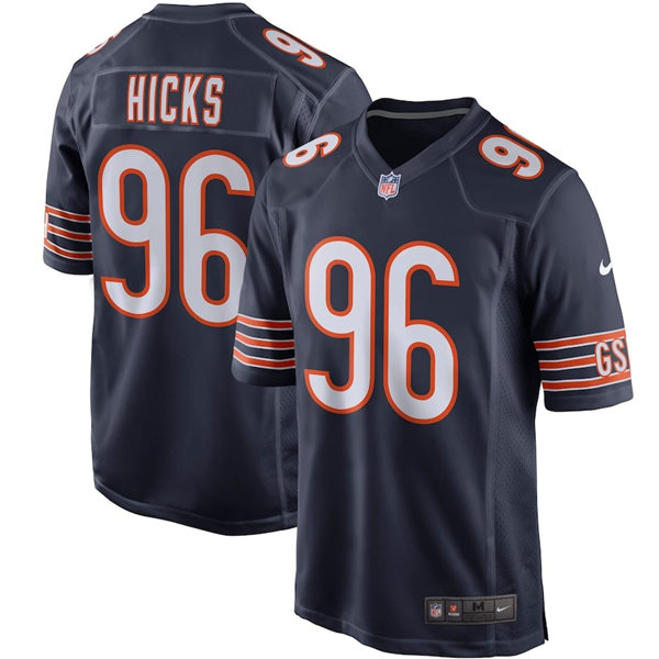 Mens Chicago Bears #96 Akiem Hicks Nike Navy Vapor Limited Jersey