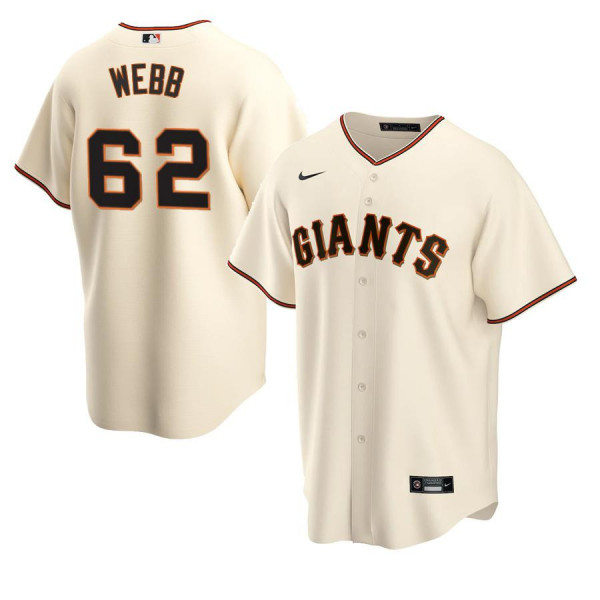 Mens San Francisco Giants #62 Logan Webb Nike Cream Home Coolbase Jersey