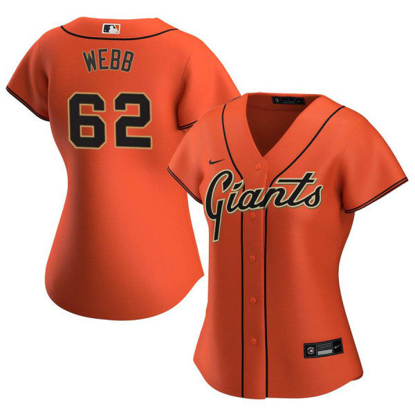 Womens San Francisco Giants #62 Logan Webb Nike Orange Alternate Coolbase Jersey