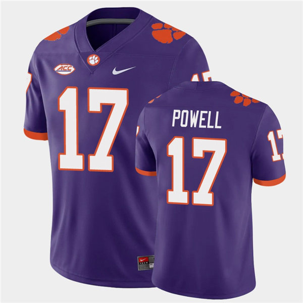 Mens Clemson Tigers #17 Cornell Powell Nike Purple College Football Game Jersey