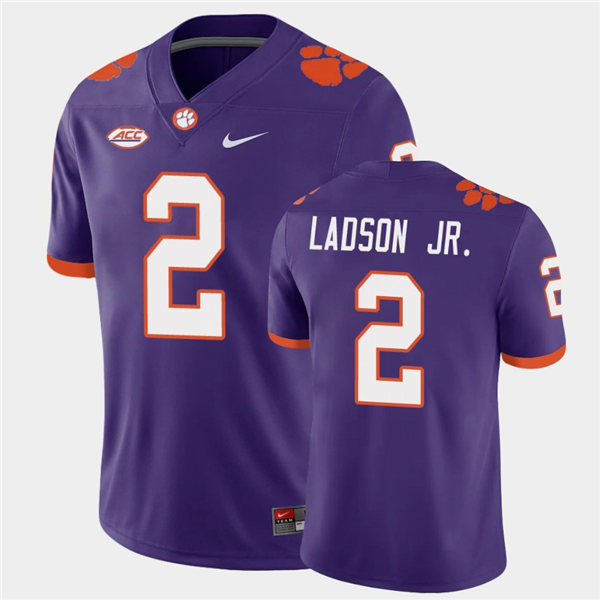 Mens Clemson Tigers #2 Frank Ladson Jr. Nike Purple College Football Game Jersey