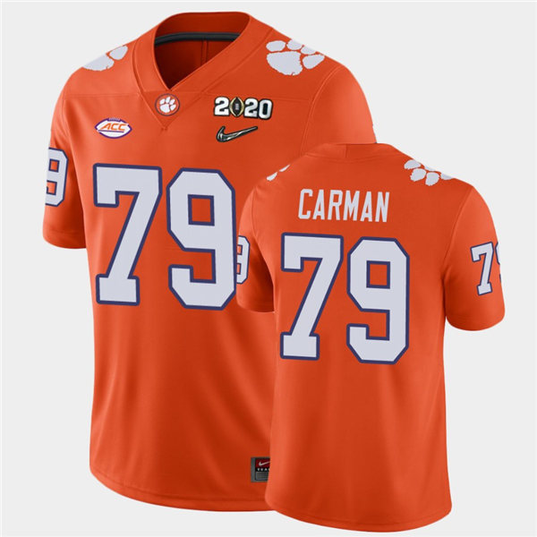 Mens Clemson Tigers #79 Jackson Carman Nike Orange College Football Game Jersey