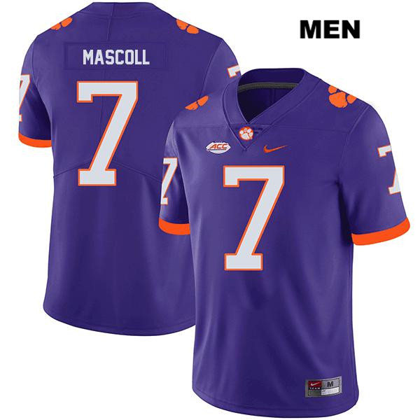 Mens Clemson Tigers #7 Justin Mascoll Nike Purple College Football Game Jersey