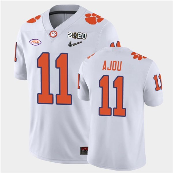 Mens Clemson Tigers #11 Ajou Ajou Nike White College Football Game Jersey