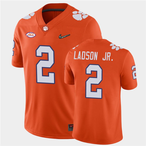 Mens Clemson Tigers #2 Frank Ladson Jr. Nike Orange College Football Game Jersey